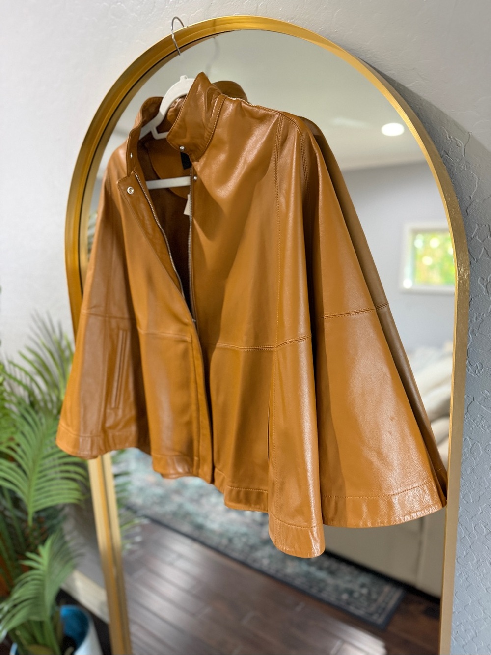Zara 100% Sheepskin Leather Cape